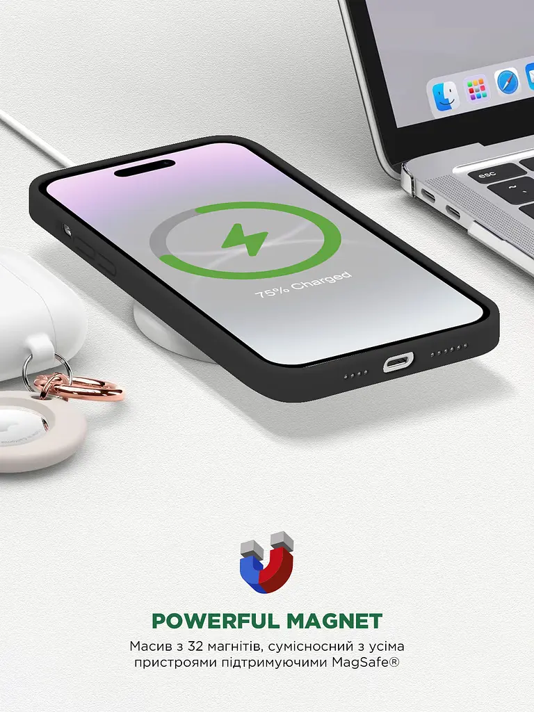 Силиконовый чехол с MagSafe для Apple iPhone 14 Pro Max, ICON2 MagCase, черный, противоударный, панель с мягкой подкладкой, защита всего корпуса, поддержка беспроводной зарядки, совместим с защитными стеклами и пленками, ArmorStandart (ARM68413) - фото 9