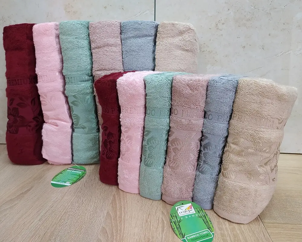 Набір турецьких махрових рушників Cestepe 50х90 6 штук + 70х140 6 штук Bamboo Cicek - фото 3