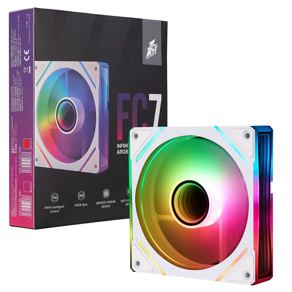 Вентилятор 1stPlayer FC7 White (FC7-WH-1IN1) - фото 8