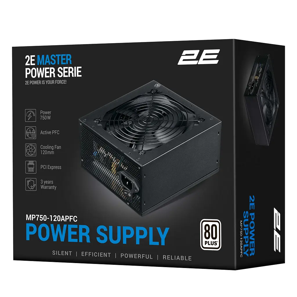 2E Блок живлення Master Power (750W), >80%, 80+ White, 120мм, 1xMB 24pin(20+4), 1xCPU 8pin(4+4), 3xMolex, 5xSATA, 4xPCIe 8pin(6+2) - фото 9