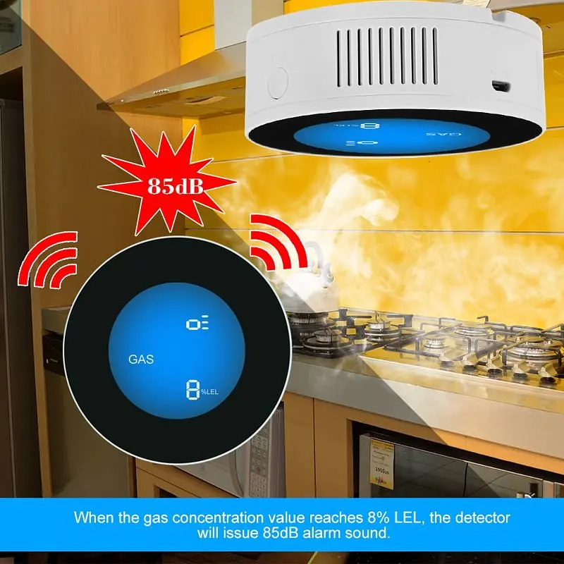 Розумний датчик витоку газу WiFi з сиреною Yobang Security GS-85 wifi + Iphone & Android App (100315) - фото 3