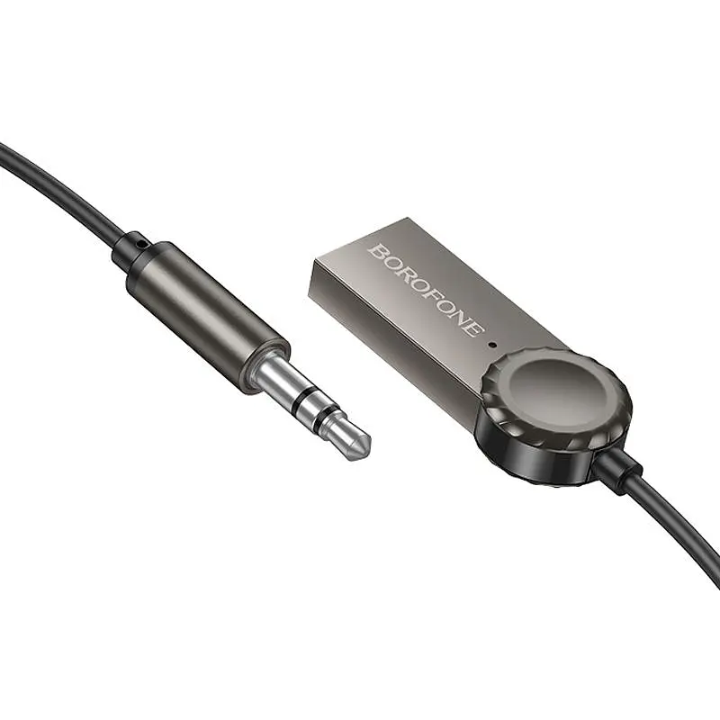 Bluetooth аудіо ресивер Borofone BC56 Peaceful (AUX 3.5mm+USB-A) Metal gray - фото 5