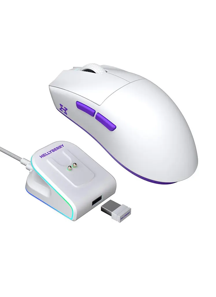 Миша бездротова Hator Hellyberry HM47 Wireless Білий/Фіолетовий (HM47_white_violet) - фото 8