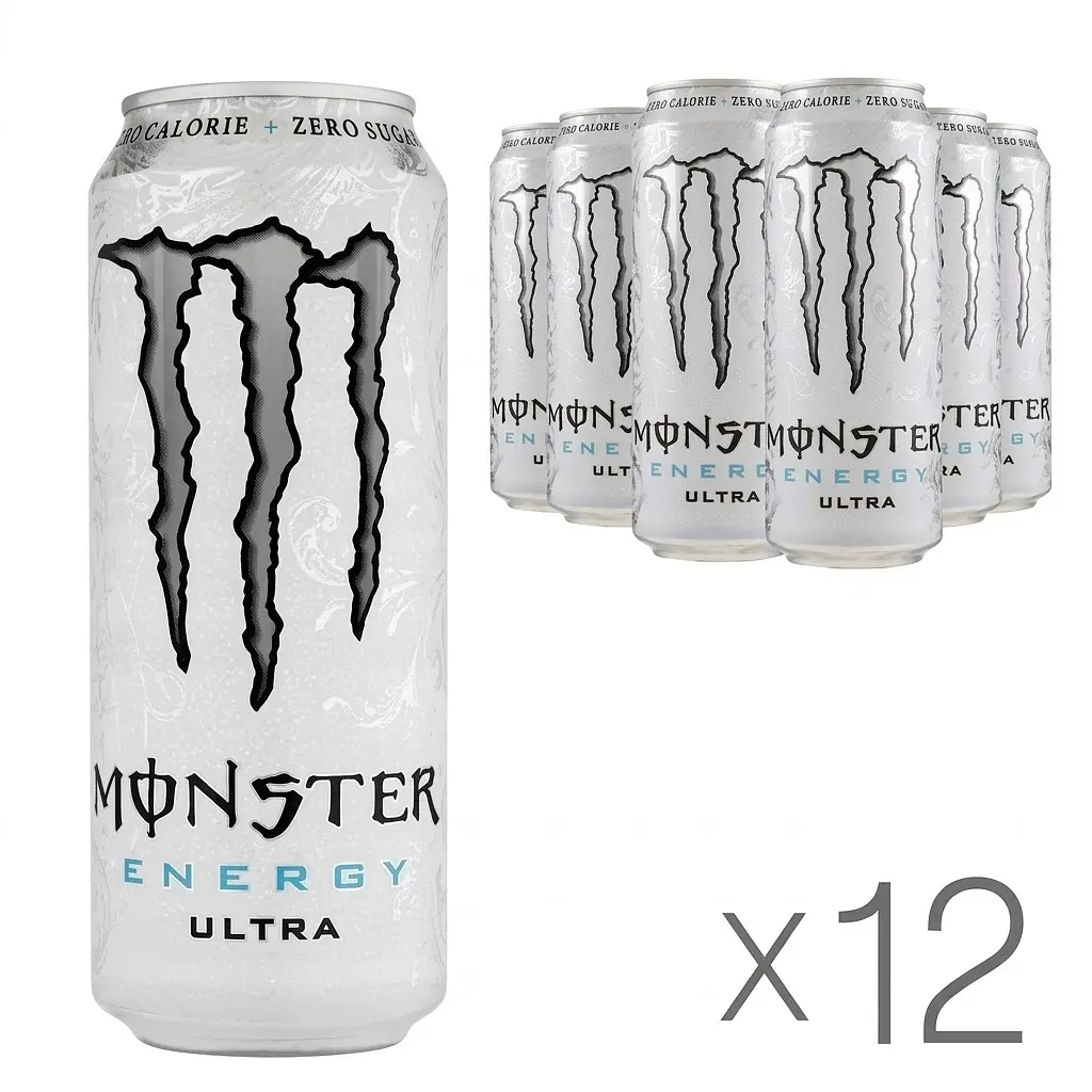 Напій енергетичний безалкогольний Monster Energy Ultra без цукру з/б 0.5 л 12 шт.