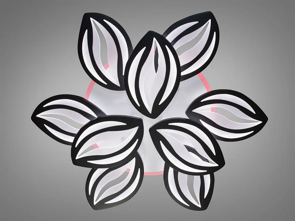 Люстра стельова LED Diasha 8092/6+3BK, 165W, 3200K-6500K, акрил, чорний метал, сучасний стиль для дому - фото 2