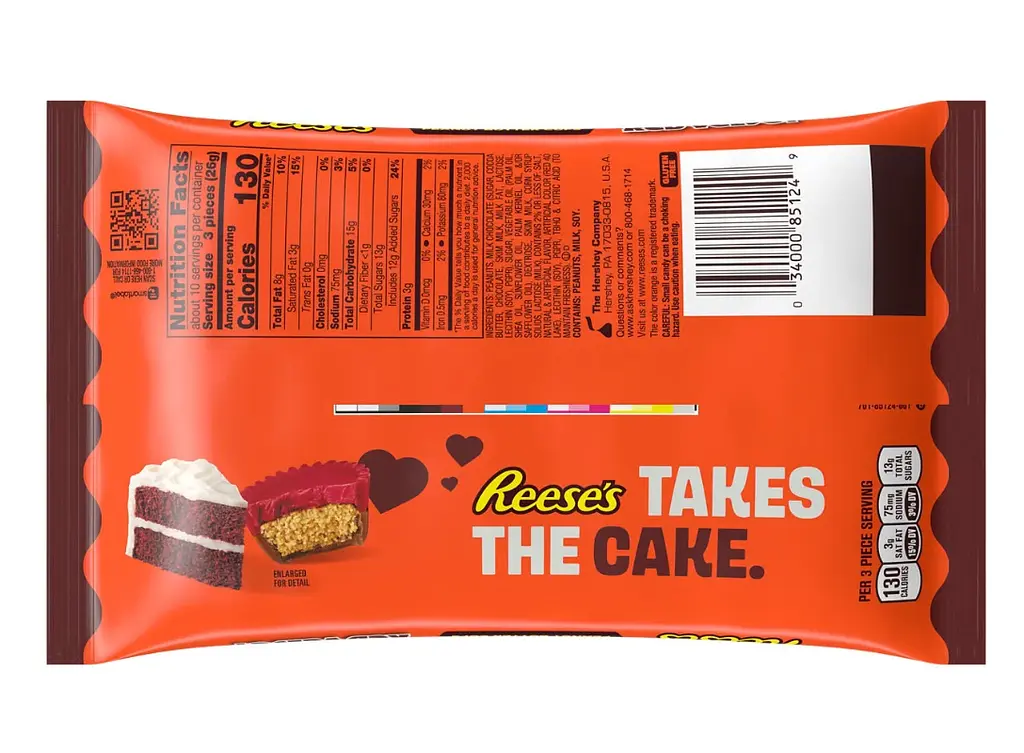 Шоколадні цукерки Reese's Miniatures Red Velvet Cups Valentine's з арахісовою пастою 263г - фото 6