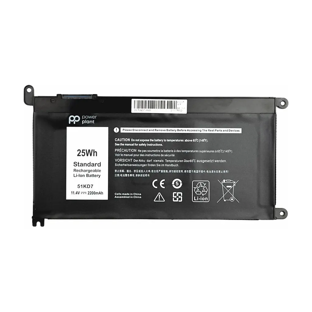 Акумулятор до ноутбука DELL Chromebook 3180 (51KD7) 11.4V 2200mAh PowerPlant (NB441266)