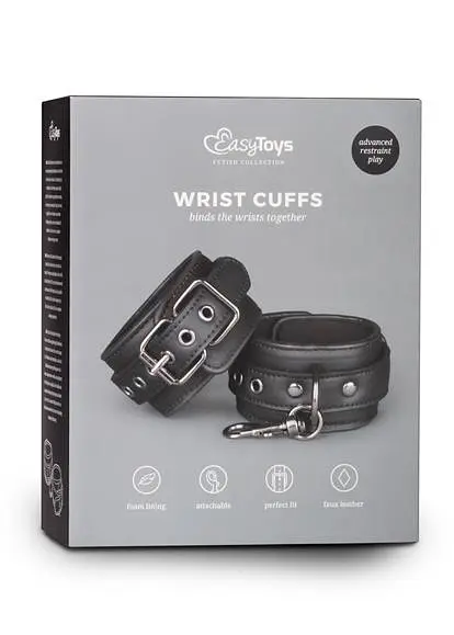 Наручники EasyToys Black Leather Handcuffs (чорний) - фото 5