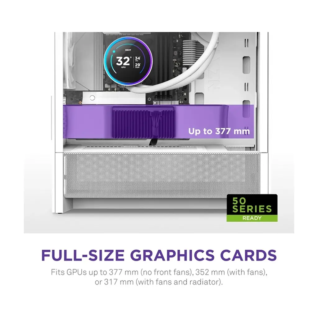 Корпус для ПК NZXT H3 Flow All White (CC-H31FW-01) - фото 4