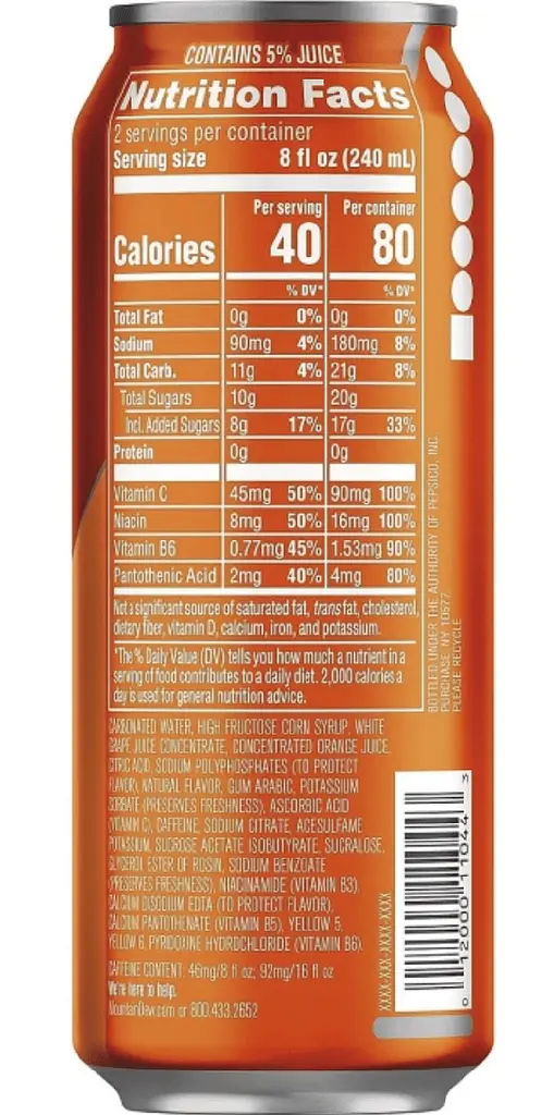 Газований напій Mountain Dew Kickstart Energizing Orange Citrus 473 мл - фото 2