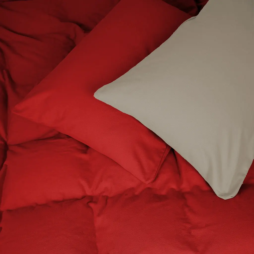 Постільна білизна MirSon 004-009 Cappuchino/Red Фланель 2x143x210 Сімейний (2200009658976)
