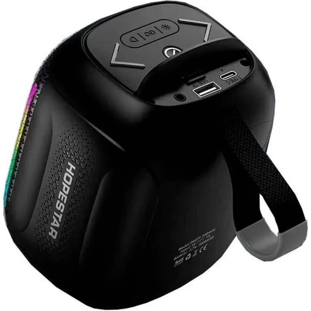 Колонка акумуляторна портативна акустична система c LED RGB підсвічуванням USB/BT/FM Hopestar Party 300 Mini - фото 4