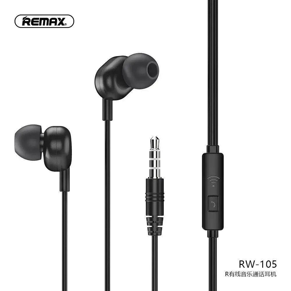 Наушники Remax with mic Wired Earphone RW-105 HD Mic - фото 4