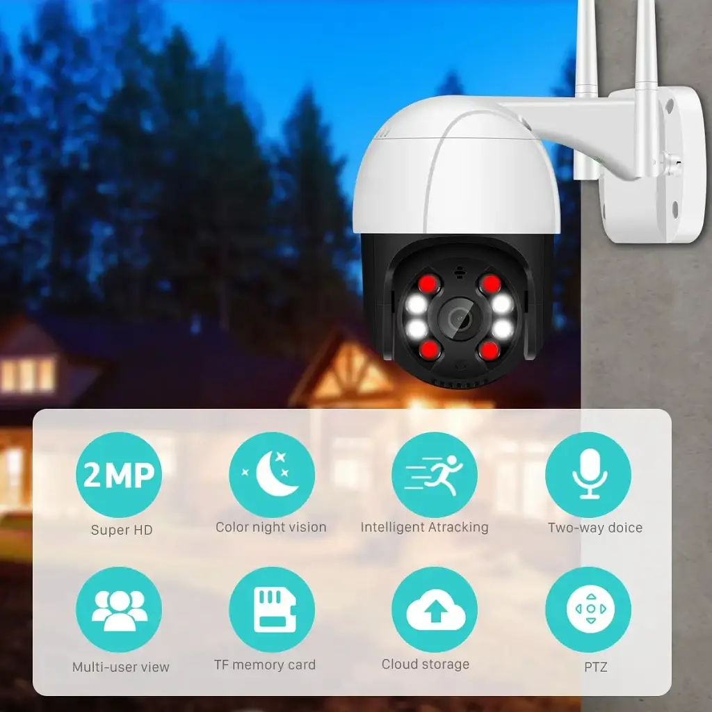 Вулична IP Wi-Fi PTZ-D4 камера спостереження Відеоспостереження Купольна Поворотна IP66 біло-чорна - фото 10