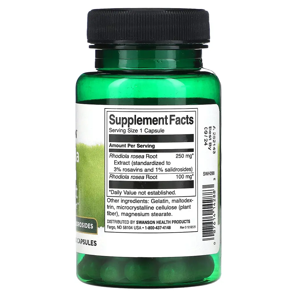 Натуральная добавка Swanson Rhodiola Rosea Extract 60 капсул - фото 2
