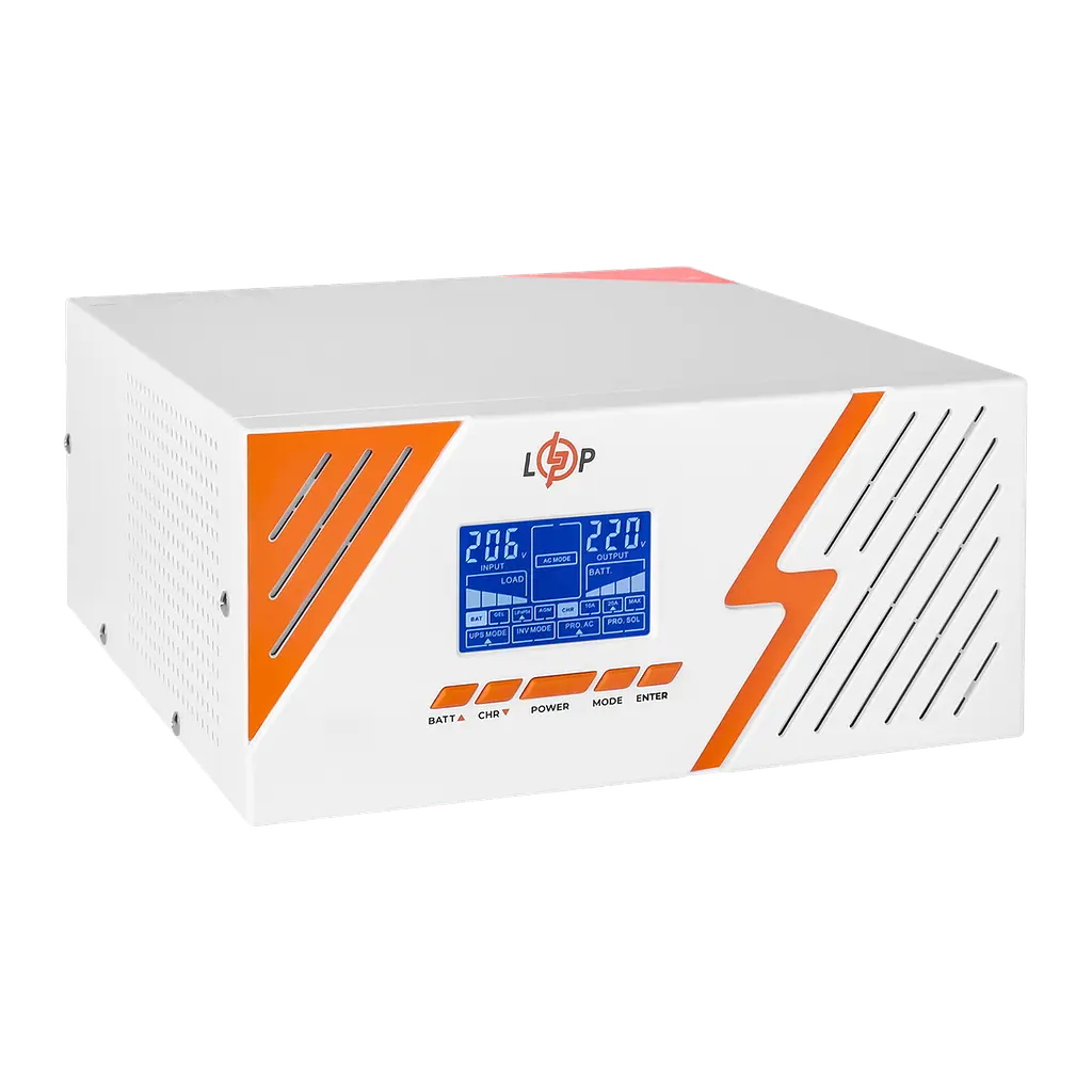 ДБЖ з правильною синусоїдою 12V LPM-PSW-1500VA (1050Вт) White - фото 4