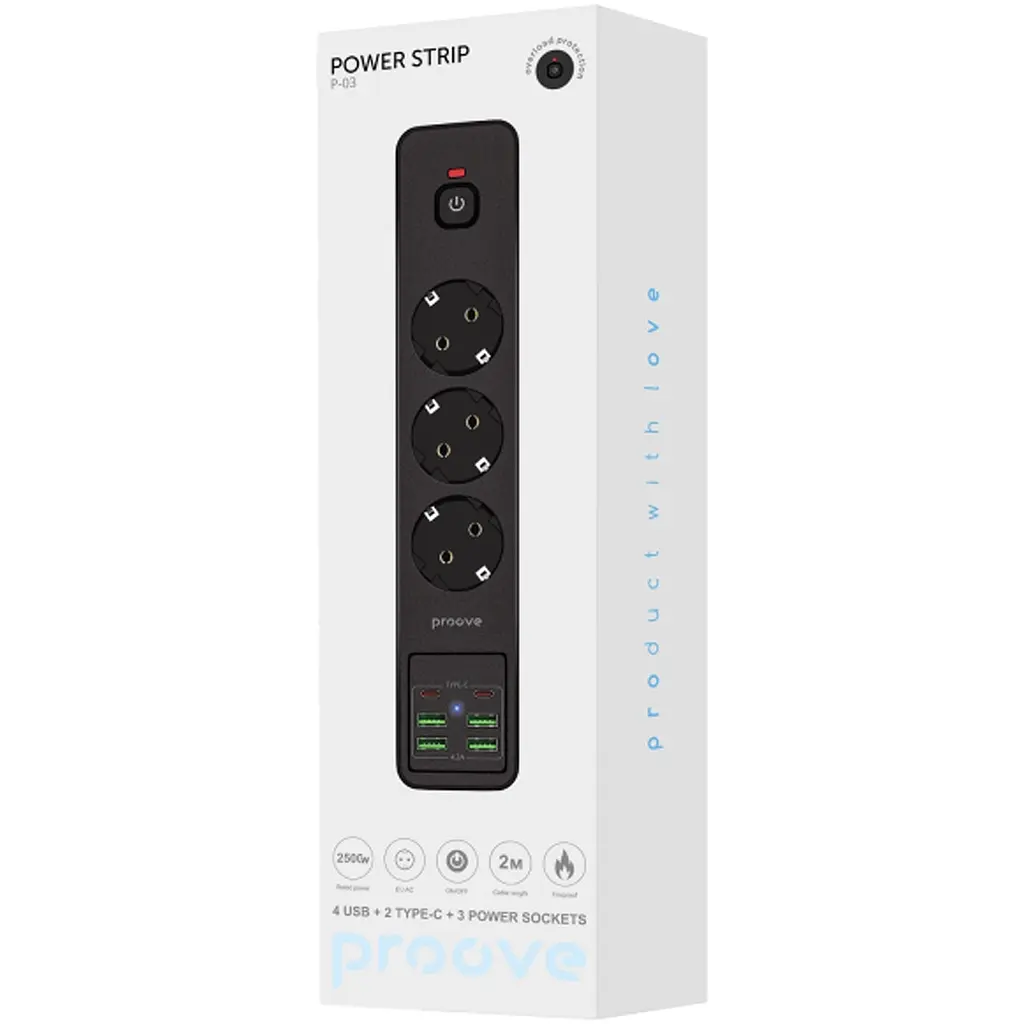 Мережевий фільтр Proove Power Strip P-03 (PSP342420001) [113908] - фото 5