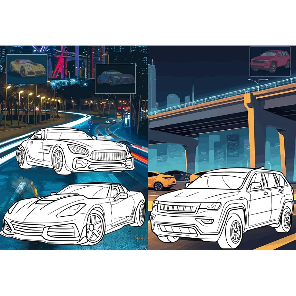 Дитяча розмальовка зі стікерами "Автопарк" Ідейка CB26, 16 сторінок - фото 2