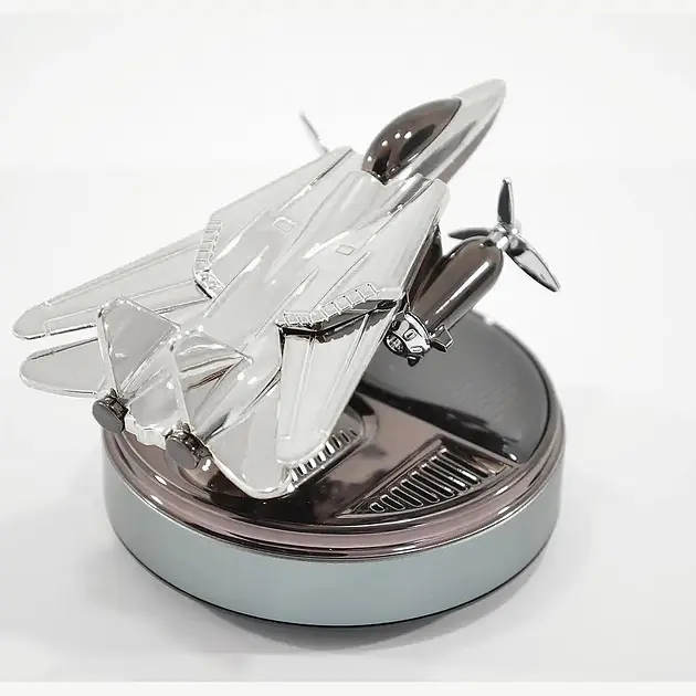 Ароматизатор для автомобіля Винищувач В1 на сонячній батареї Сріблястий - фото 4