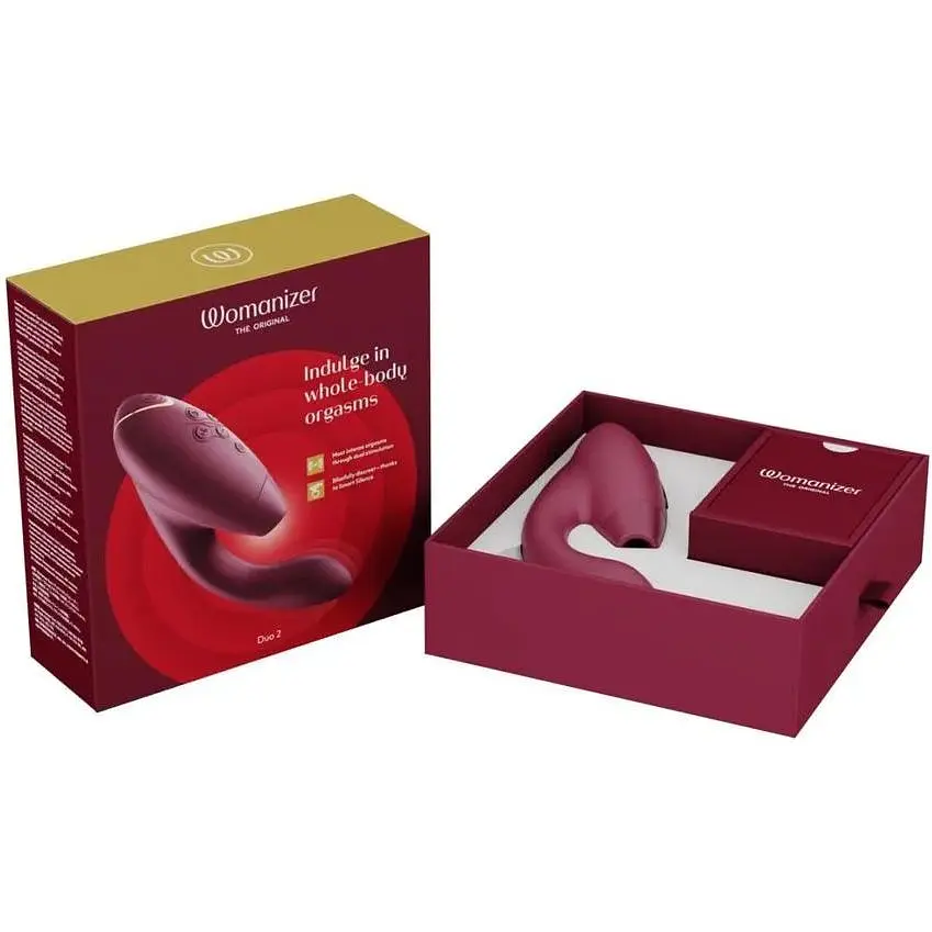 Вакуумный клиторальный стимулятор Womanizer Duo 2 Bordeaux - фото 8