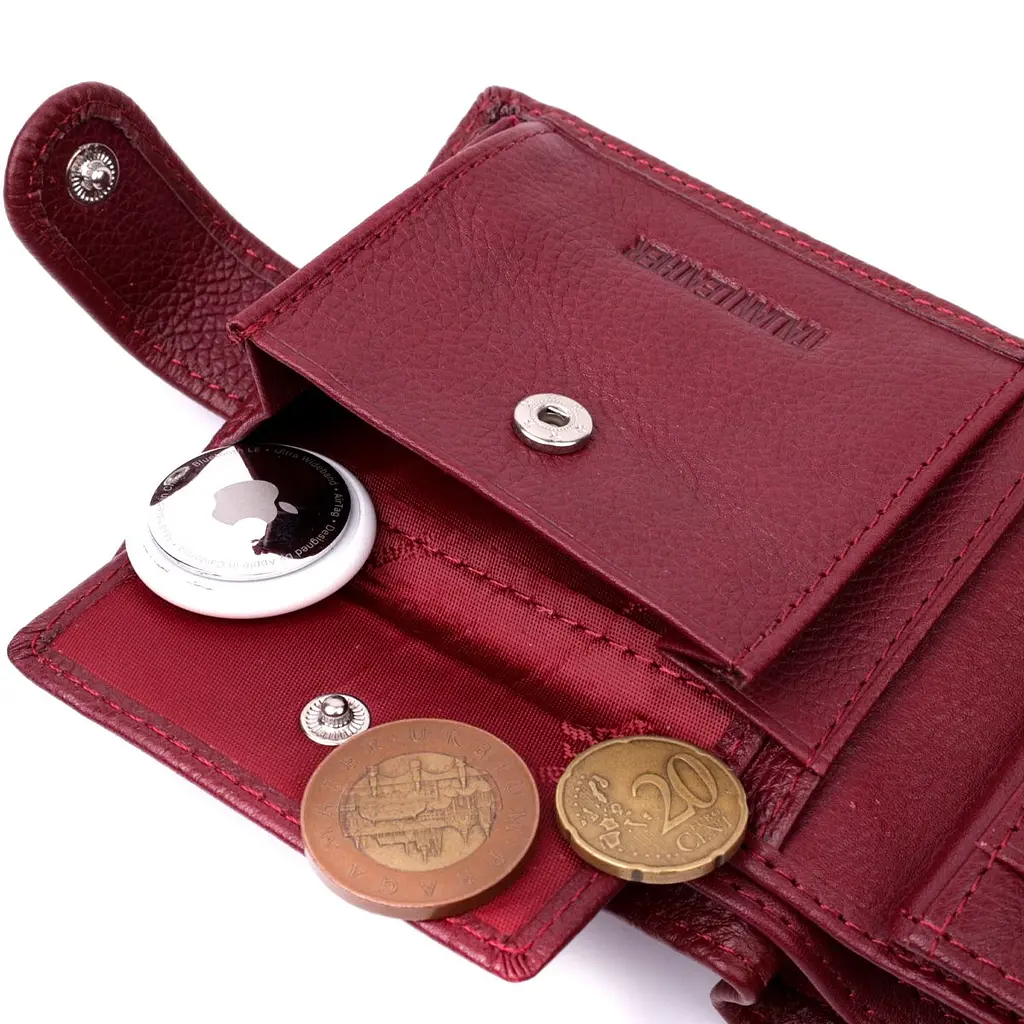 Стильне жіноче портмоне з блоком для карт з натуральної шкіри ST Leather 19472 бордове - фото 8