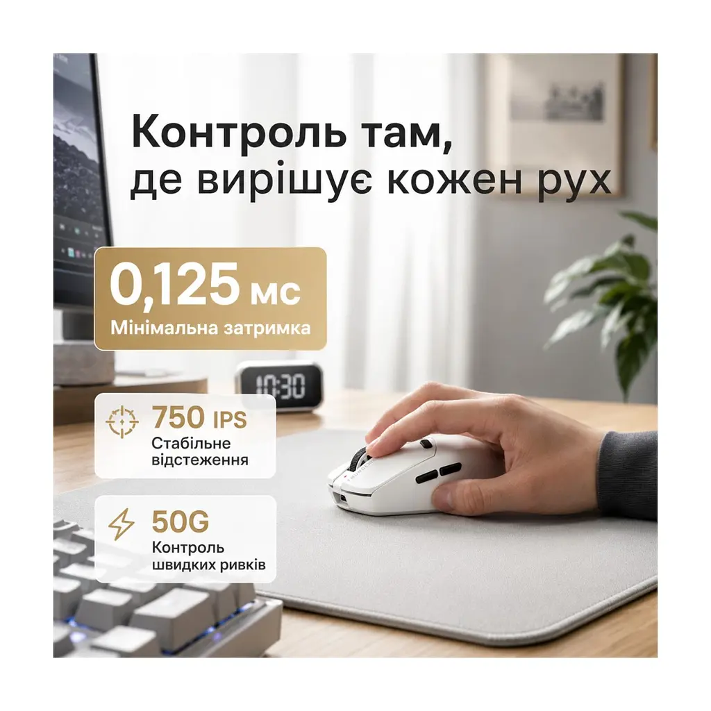Мишка Thunderobot ML6Pro 8K Tri-mode White (6974511793994) - фото 3
