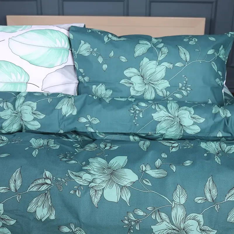 Комплект постільної білизни MirSon Ranforce Elite 17-0718 Emerald Foliage 2 x 143 x 210 см зелений (2200010685244) - фото 2