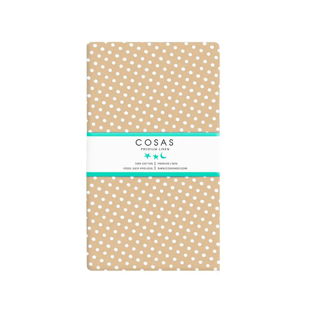 Простирадло Cosas на резинці 80х190х25 beige dots, бежевий (DotsBeige_80x190x25) - фото 4