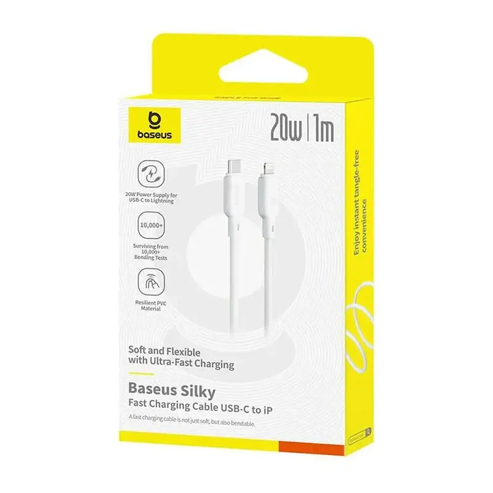 Кабель Baseus Silky Series Fast Charging Cable Type-C to iP 20W 1m White - фото 2