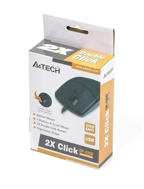 Миша A4Tech OP-620D Black (OP-620D USB (Black)) - фото 5