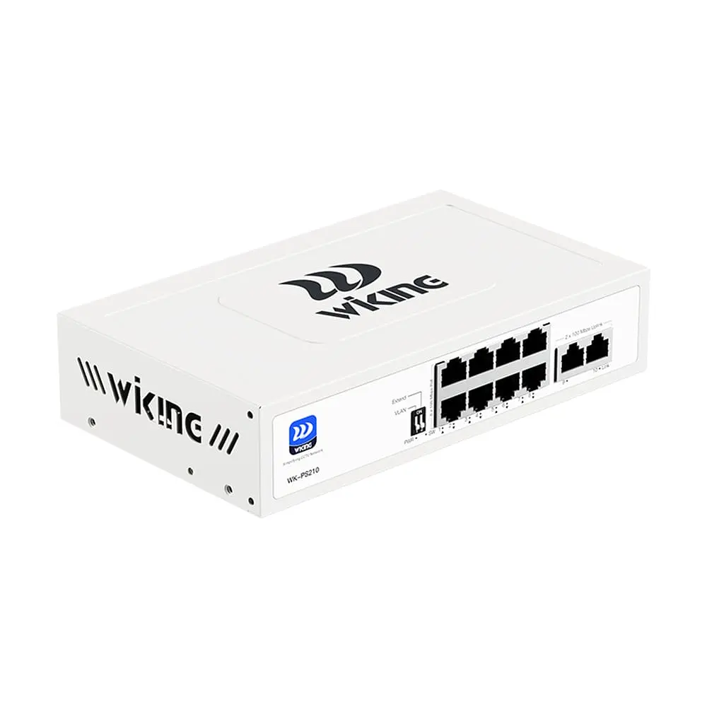 PoE-комутатор 10-портовий некерований Wiking WK-PS210 V2, 8x100Mbps PoE, 2x100Mbps Uplink, 76W (73-00271) - фото 3