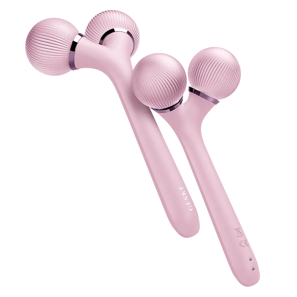 Електронний звуковий ролик для обличчя та тіла GESKE Sonic Facial & Body Roller 4 в 1 рожевий - фото 3