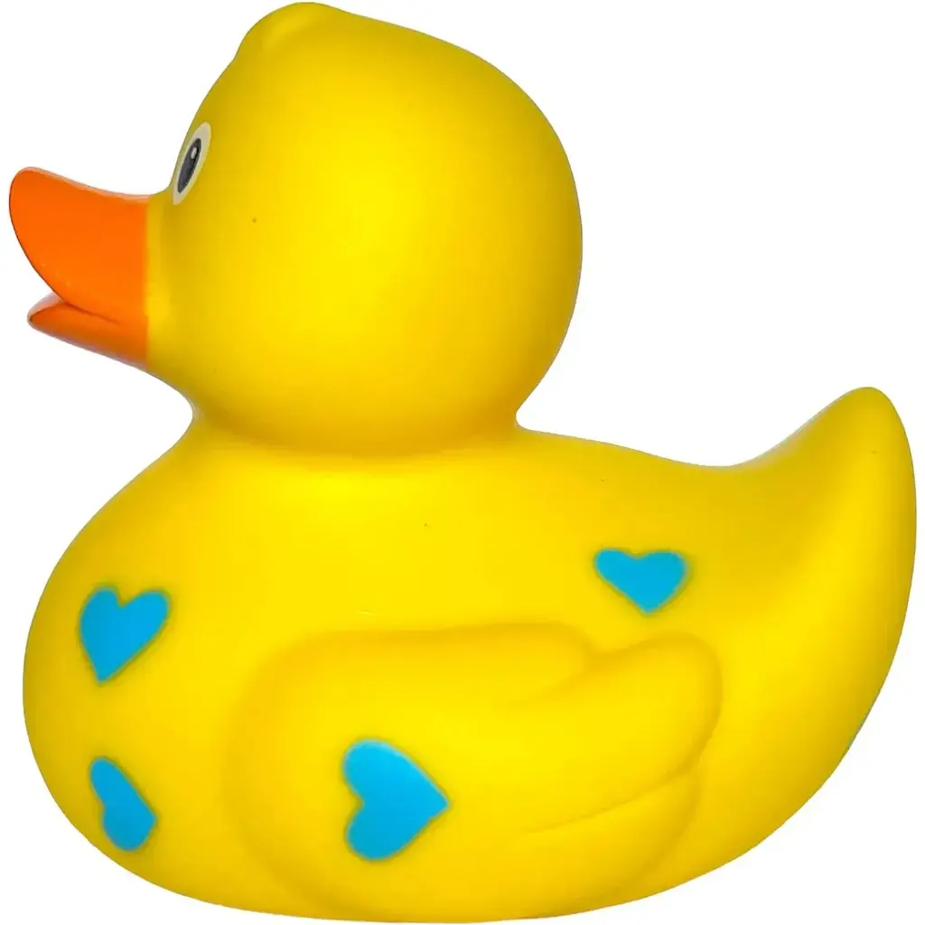 Утка FunnyDucks Желтая в голубых сердечках (0905) - фото 3