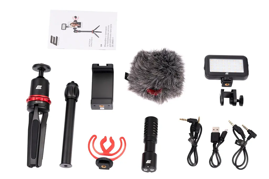 Микрофон пушка с триподом для мобильных устройств 3,5 мм 2Е MM011 Vlog Kit - фото 3