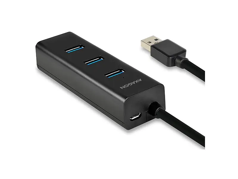 Мультипортовий адаптер AXAGON Charging USB-A Black (HUE-S2BL) - фото 2