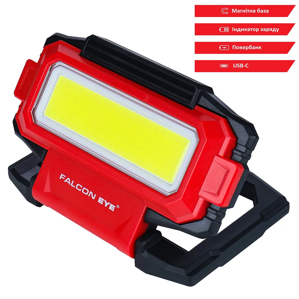 Ліхтар професійний Falcon Eye Clam FWL0015 COB LED 1000 лм 3000 мАг USB-C Червоний - фото 4