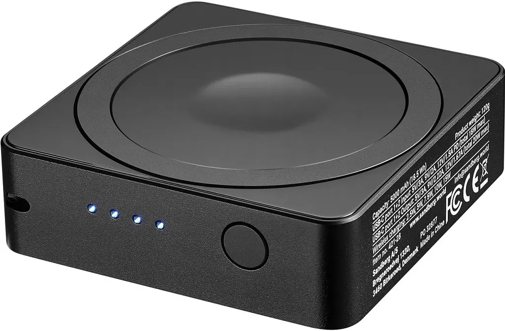Універсальна мобільна батарея Sandberg Magnetic Wireless 5000mAh 20W PD 2xUSB-C QI-15W for Apple watch and Airpods (421-28) - фото 6