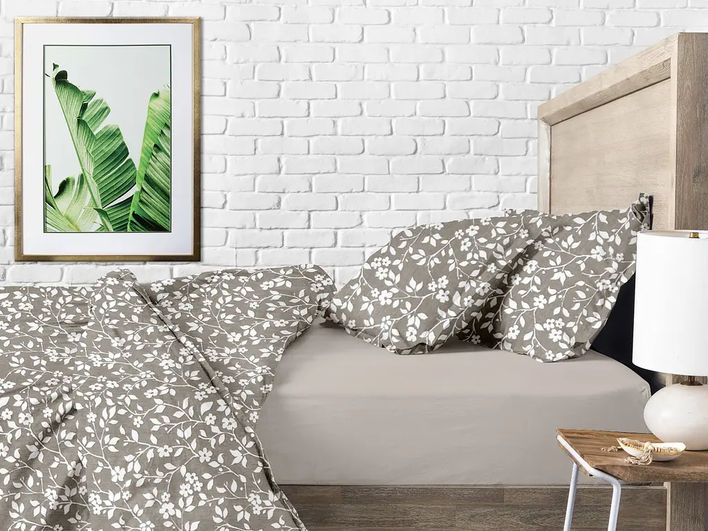 Комплект постільної білизни Cosas сімейний BEIGE FLOWERS 2 x 160 x 220 см (FlowersWhiteBeige_Quartz_160x2) - фото 3