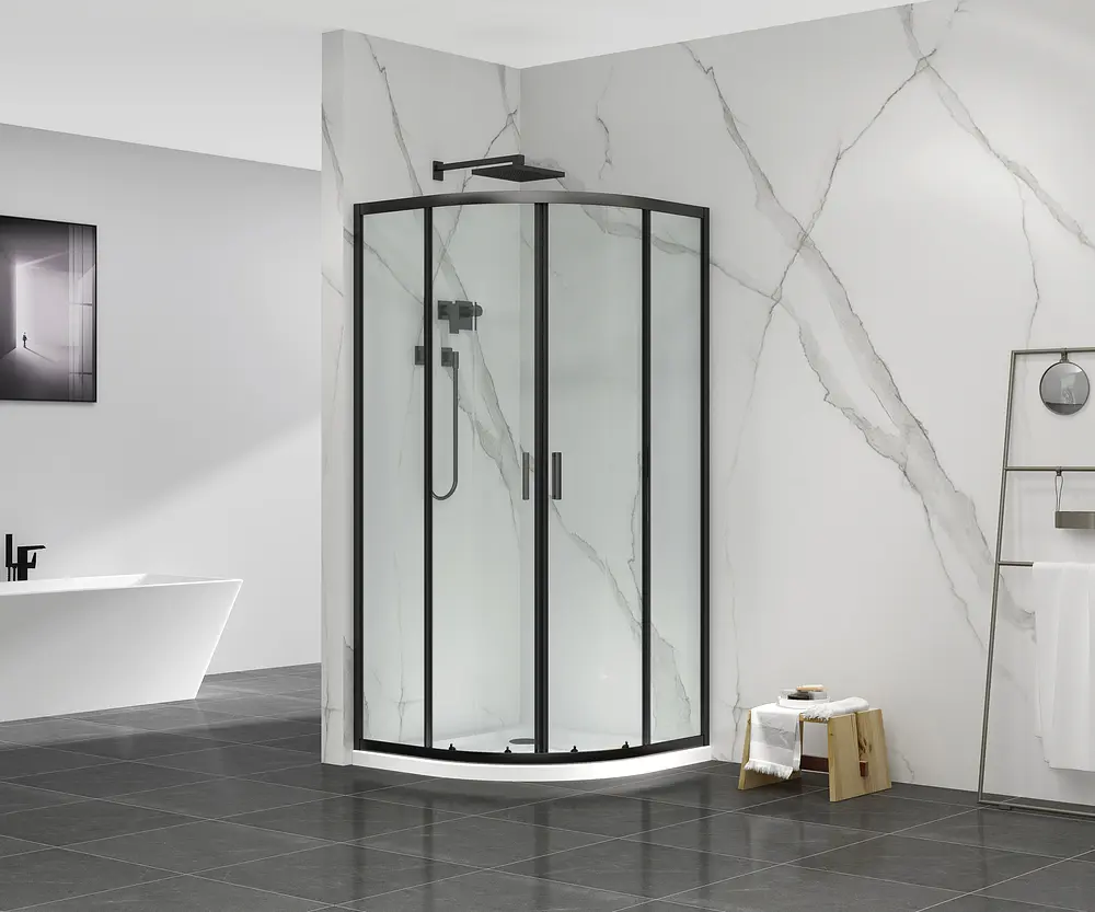 Душова кабіна без піддону Mixxus Premium Diverse SC01-90x90x195-TR Black прозоре скло 5 мм MI6860, Чорний матовий, Універсальна, прозорий - фото 4