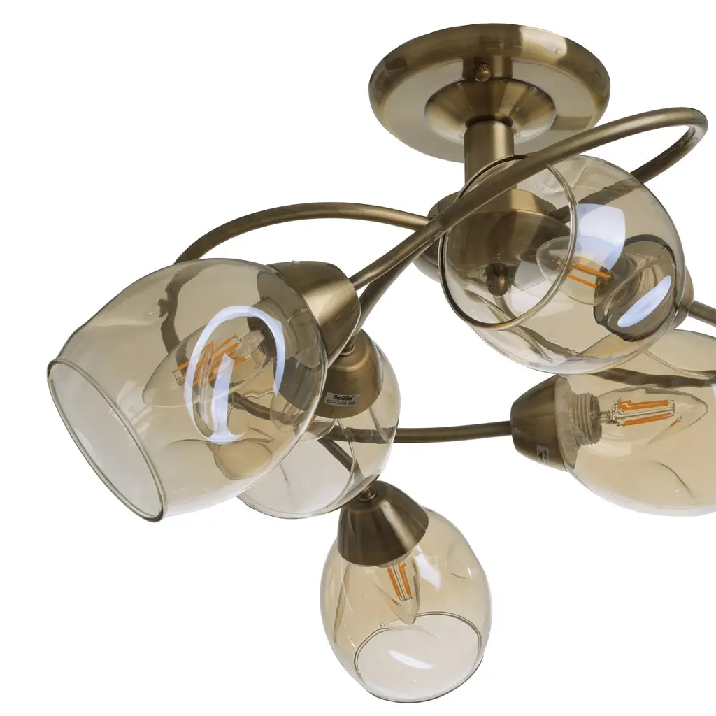 Люстра потолочная Brille в зал E27 60W G (LK-665C/6) - фото 2