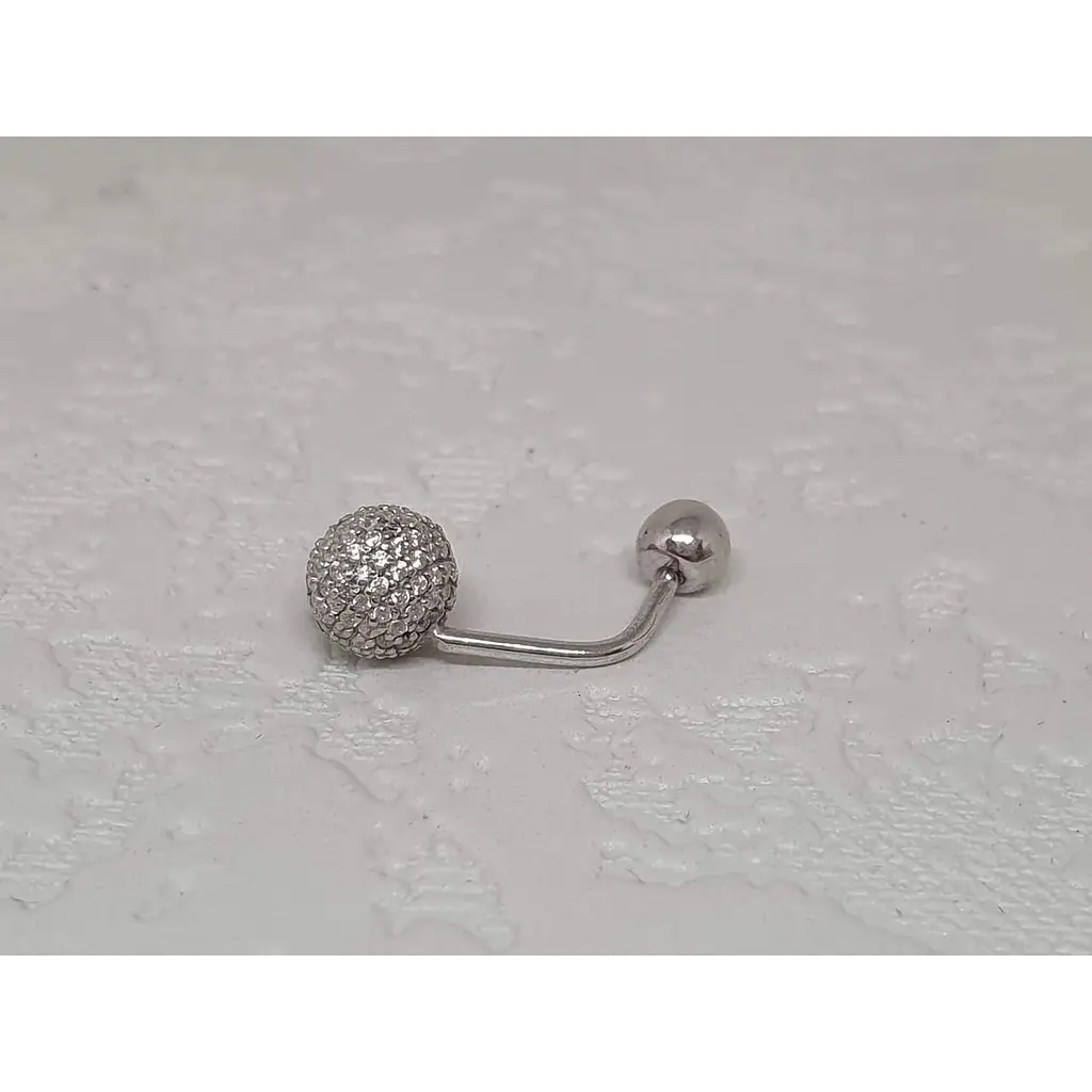 Срібна сережка для пірсингу пупка Umax. 7033U - фото 2