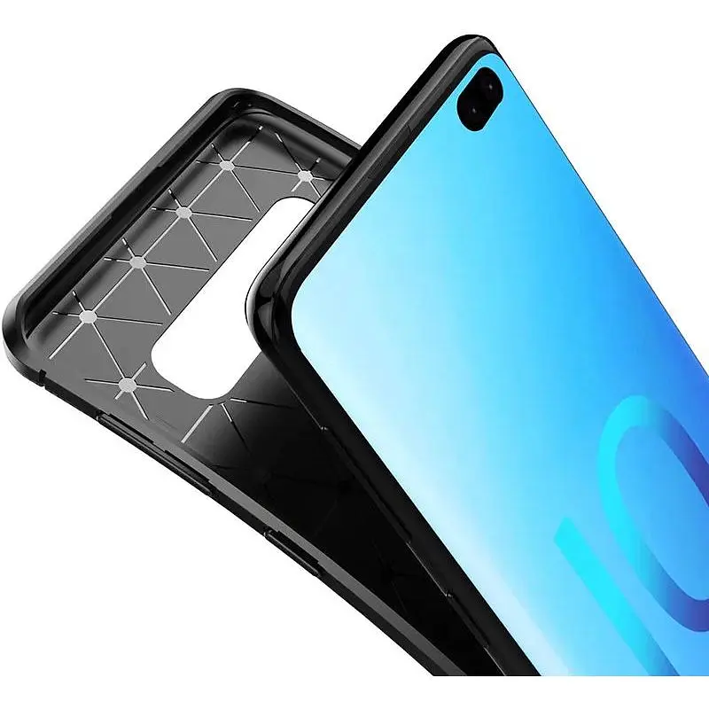 Чохол-накладка Toto TPU Carbon Fiber 1.5 mm Case Samsung Galaxy S10+ Dark Blue - фото 3