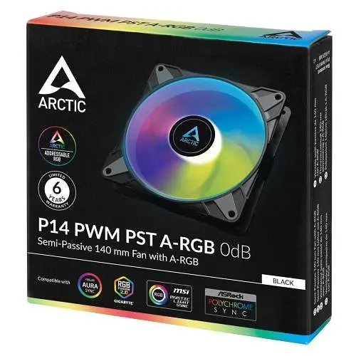 Вентилятор 140 мм, P14 PWM PST A-RGB, Black, 140х140х27 мм Arctic teh0028692 - фото 5
