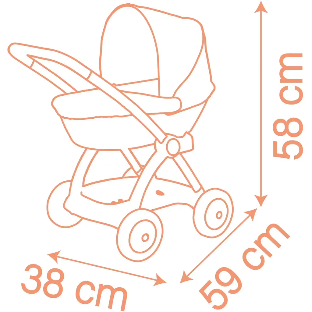 Коляска для ляльки Smoby Toys Baby Nurse люлька з корзиною теракотова пудра (7600254124) - фото 3