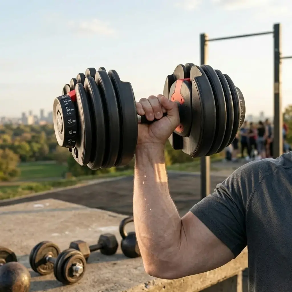 Регульована спортивна гантель для домашніх тренувань 24 кг - фото 8
