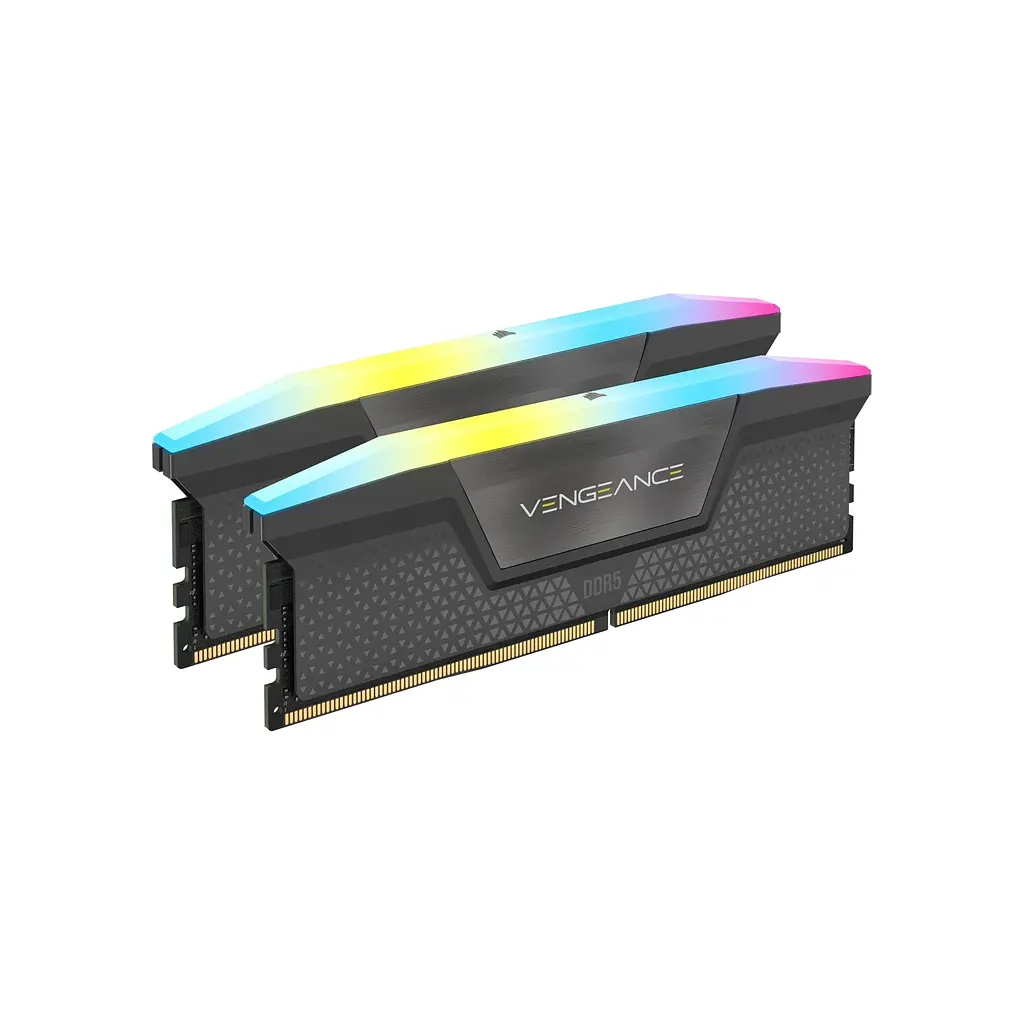 Модуль пам'яті для комп'ютера DDR5 32GB (2x16GB) 6400 MHz Vengeance RGB Grey Corsair (CMH32GX5M2B6400Z32) - фото 1