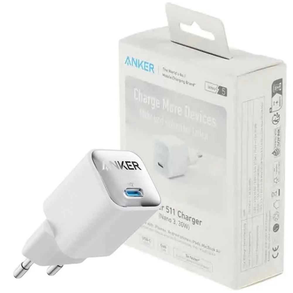 Зарядное устройство для адаптера Anker PowerPort 511 Nano 3 30 W (1 Port USB-C) A2147G21 белое - фото 3