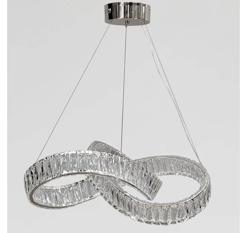 Підвісна кришталева LED-люстра Artlight 536/600CH у формі нескінченності, хром, 120 Вт, від 13-20 м² - фото 2