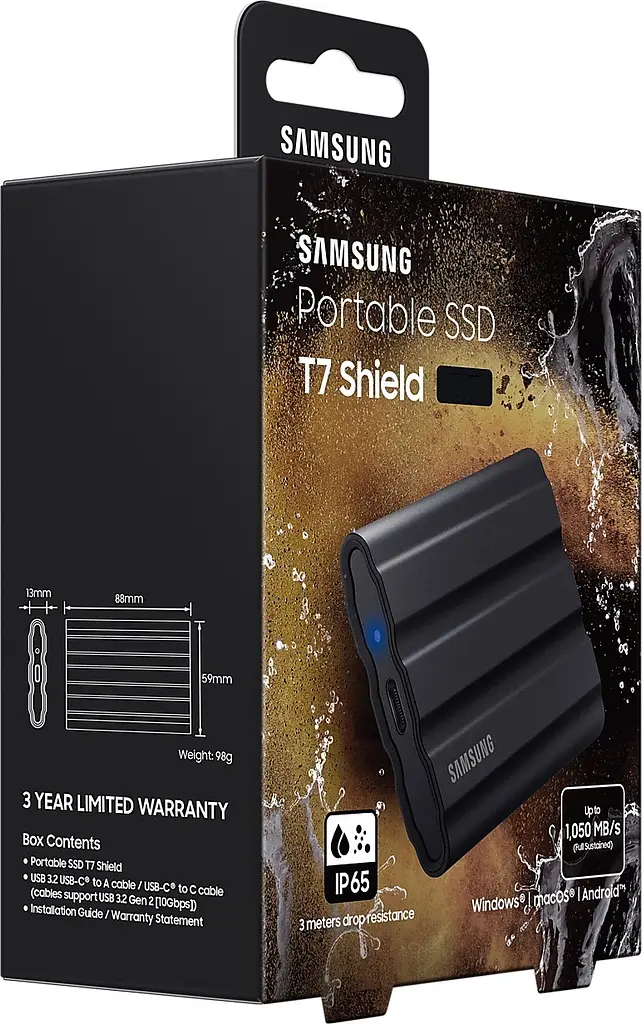 Накопичувач зовнішній SSD 2TB Samsung T7 Shield Black (MU-PE2T0S/WW) - фото 8
