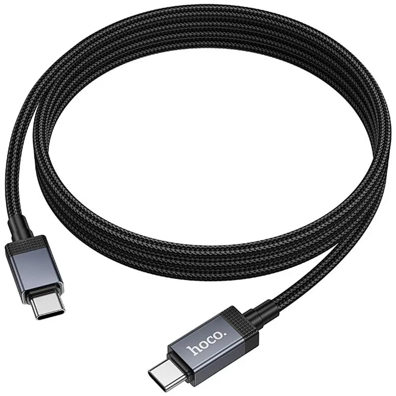 Дата кабель Hoco X118 Generous with display Type-C to Type-C 60W (1m) Black - фото 4